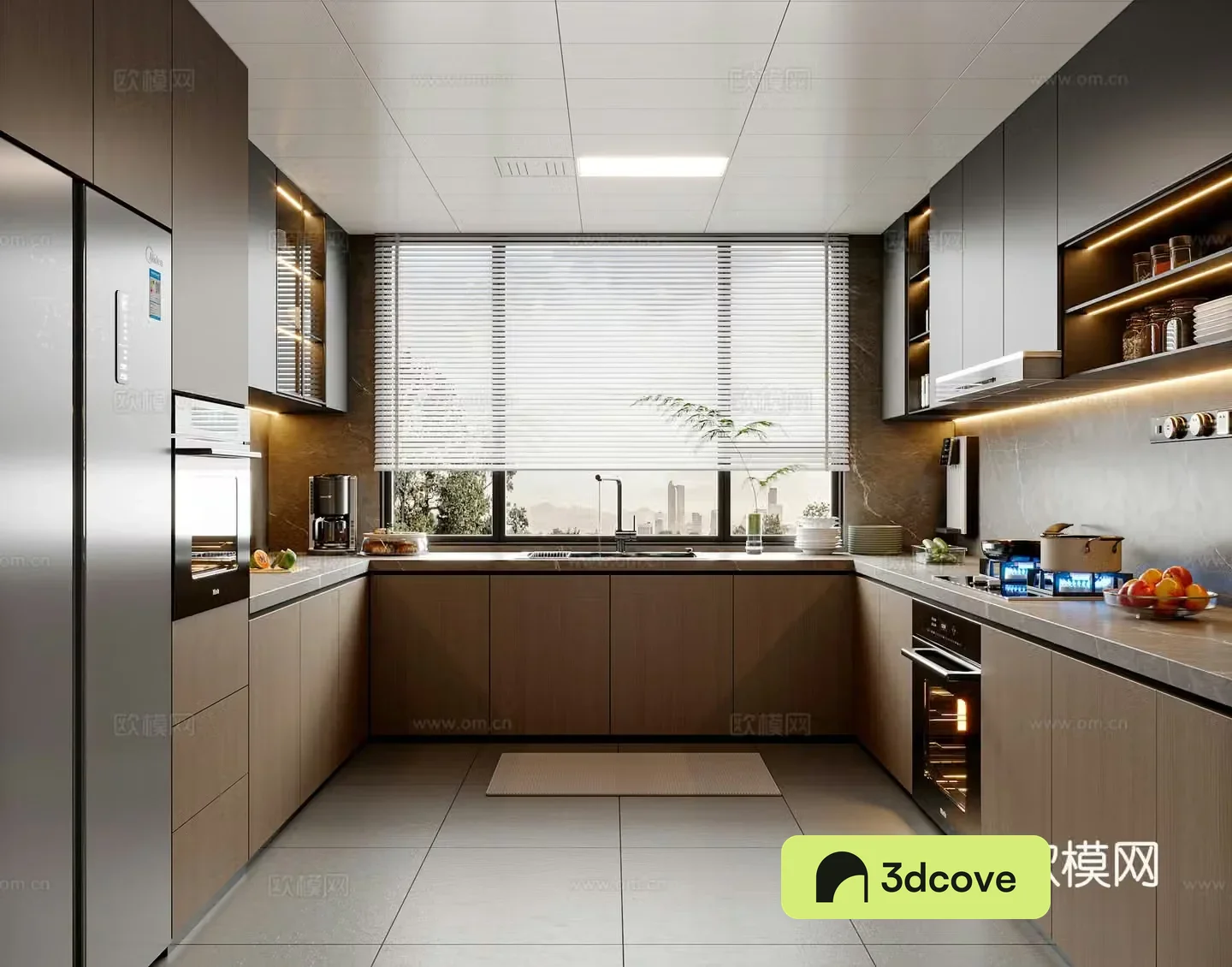 Modern Italian kitchen supplies kitchen utensils refrigerator kitchen appliances cabinet