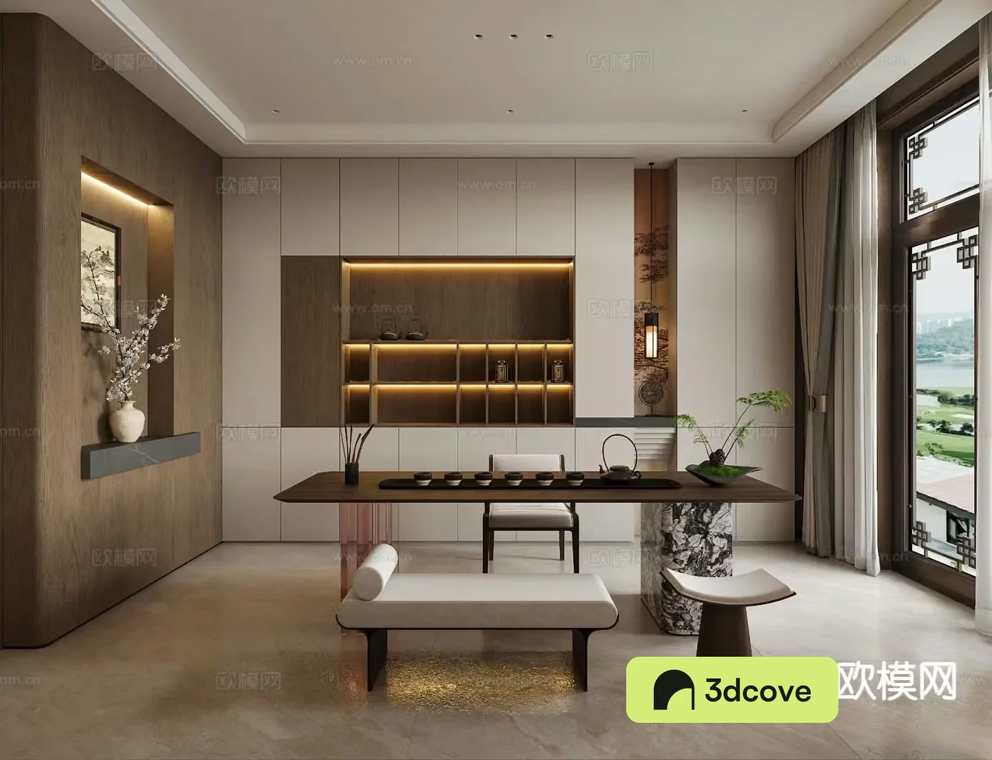 New Chinese-style guest restaurant Song-style Zen teahouse