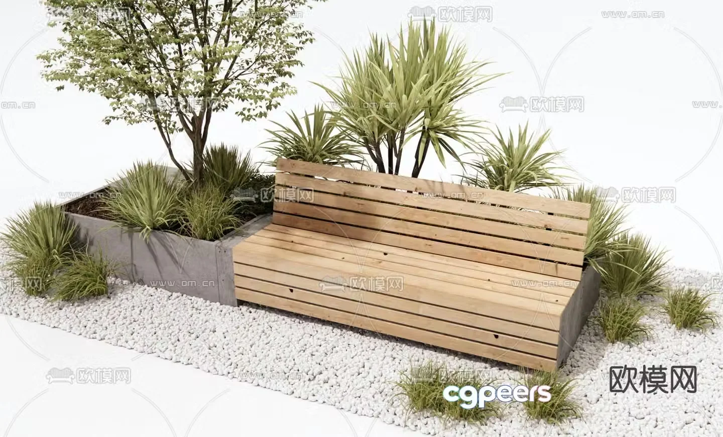 Simple outdoor seating 3d model