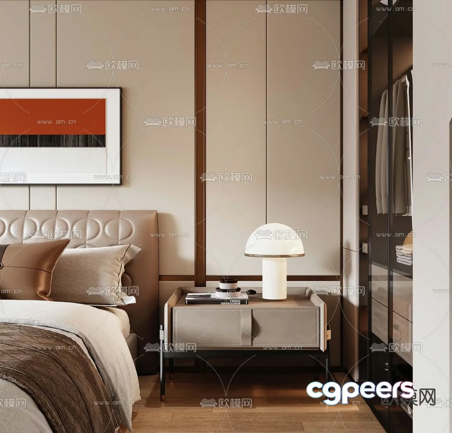 Modern bedside table 3d model