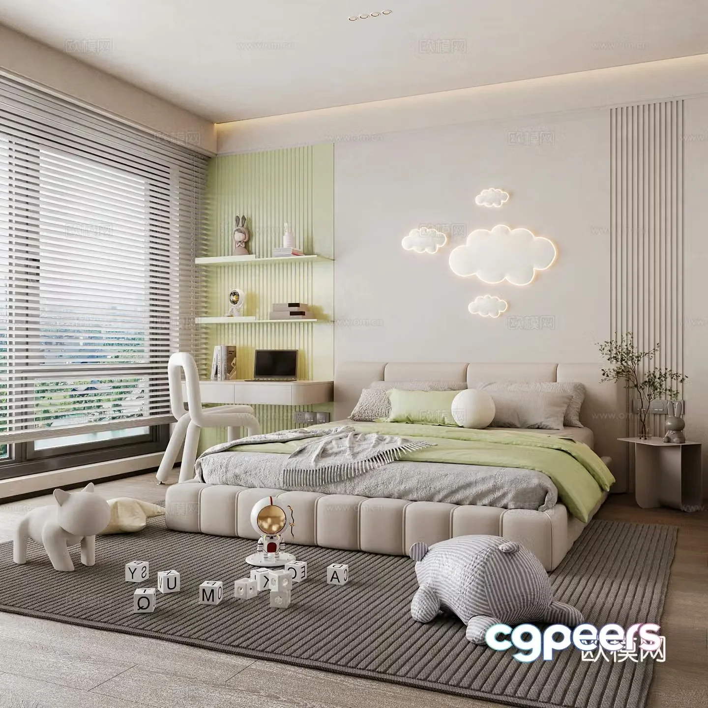 Modern children’s room boy’s room girl’s room 3d model
