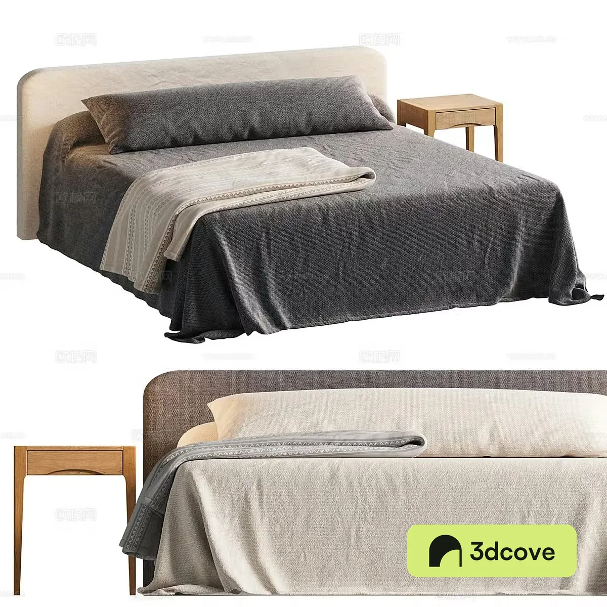 Bed and nightstand