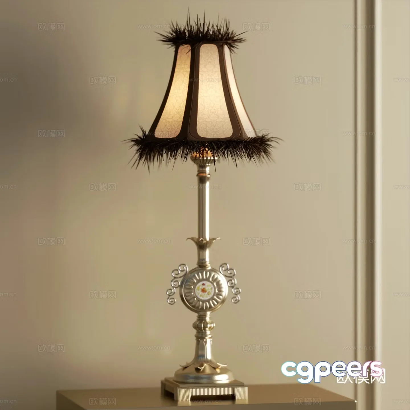 European table lamp 3D model