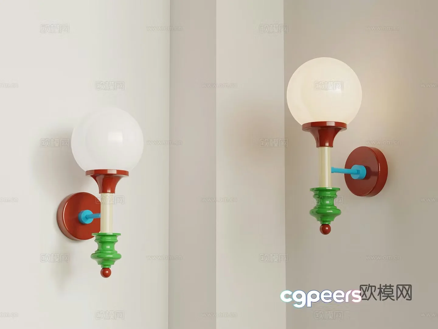 Modern dopamine wall lamp children wall lamp spherical wall lamp 3d model
