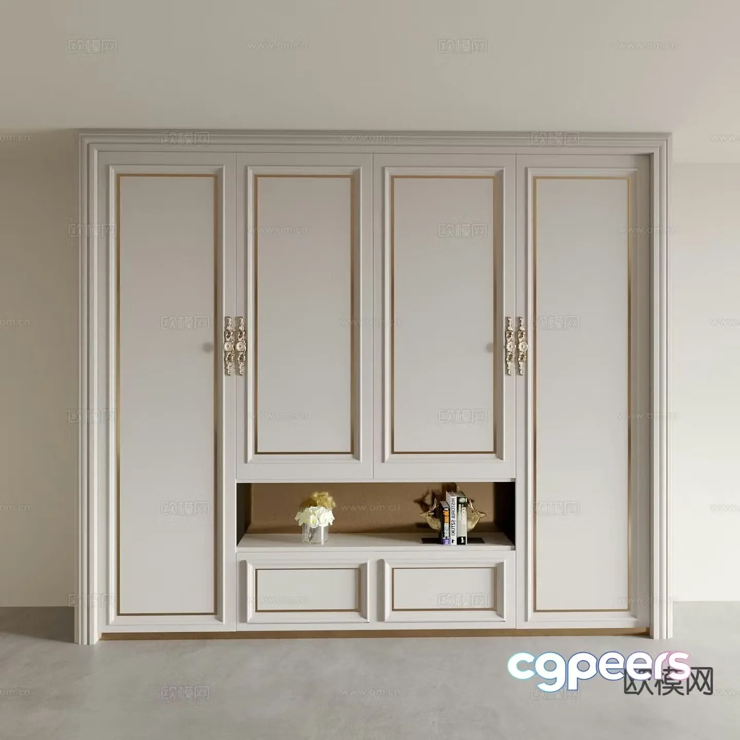 European style wardrobe wardrobe 3d model