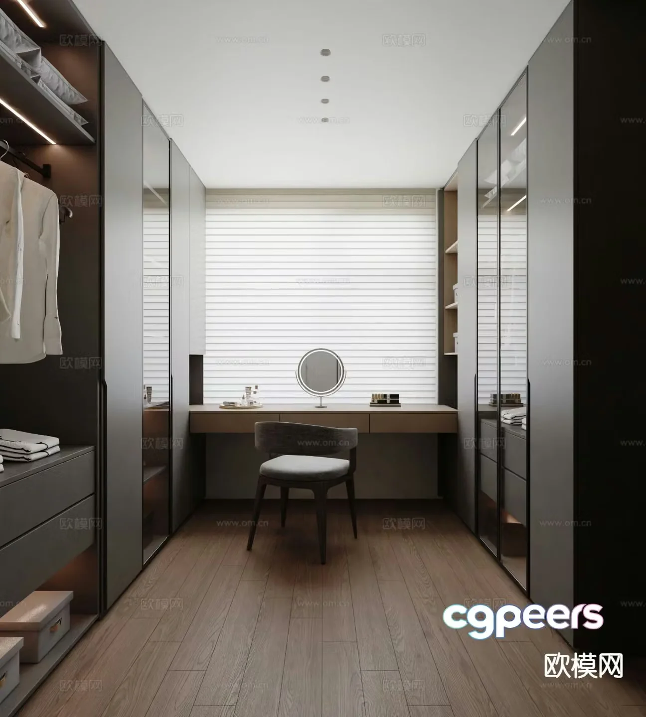 Italian style cloakroom walk-in cloakroom 3d model