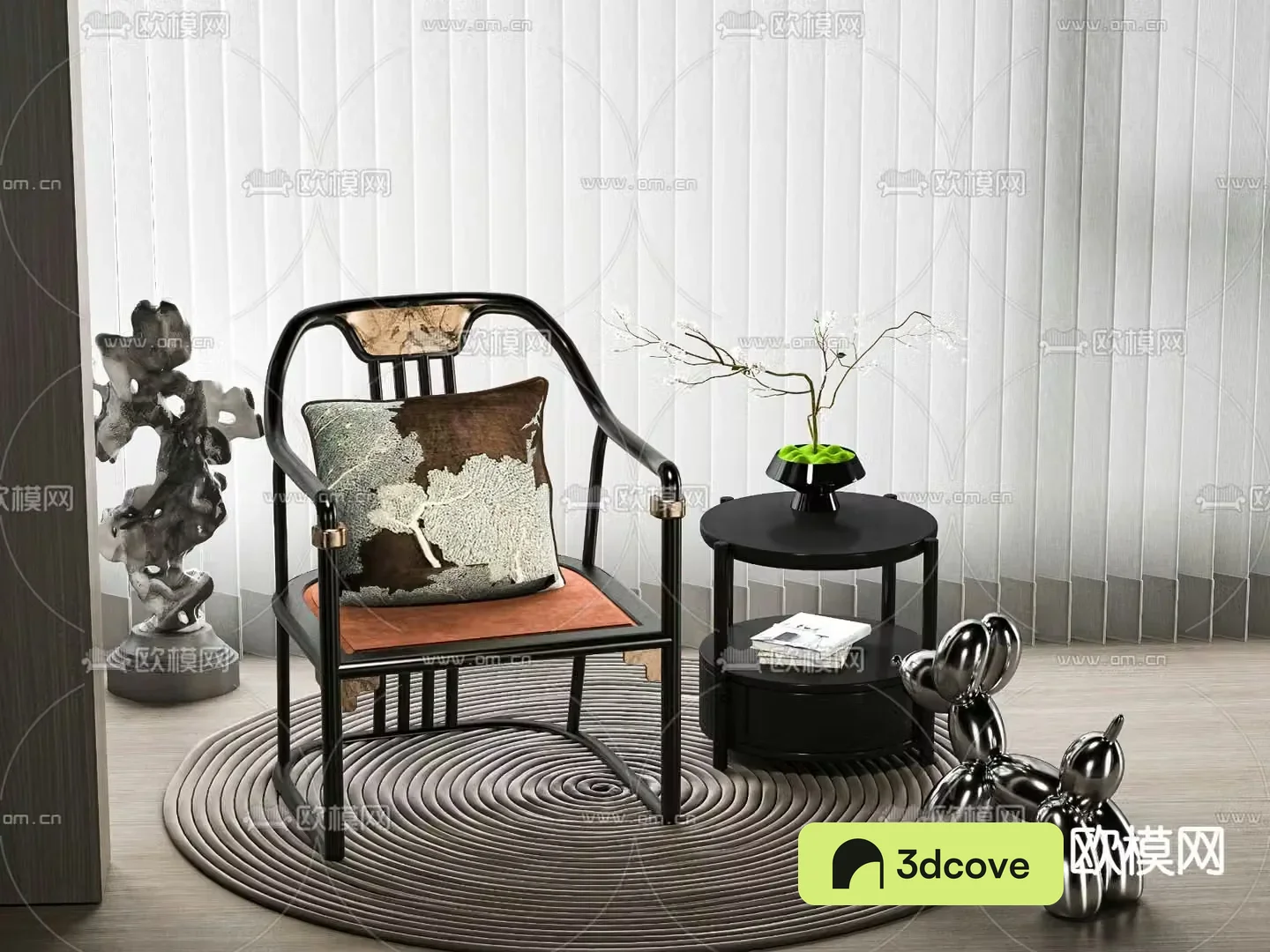 New Chinese style chair leisure chair side table