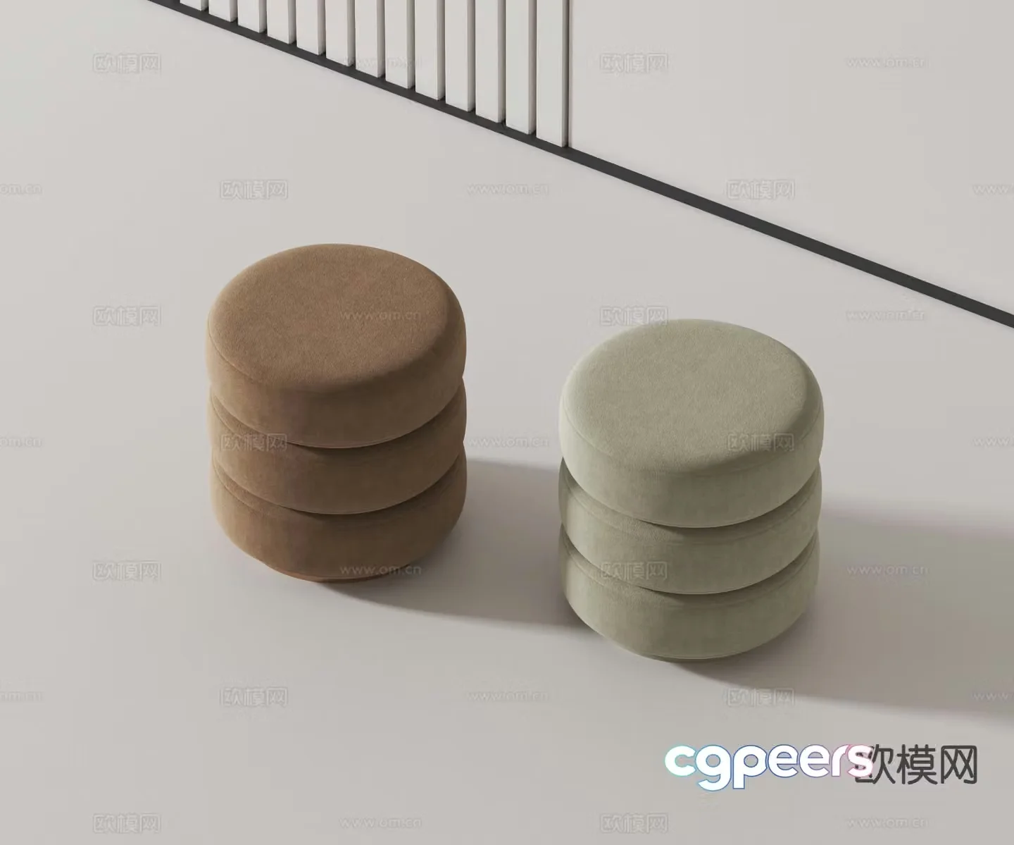 Modern low stool seat stool sofa stool 3d model