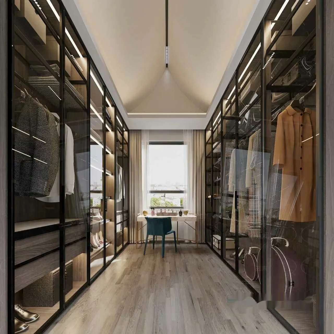 Modern Walk-In Closet 3D Model – 5202 – VRAY Render