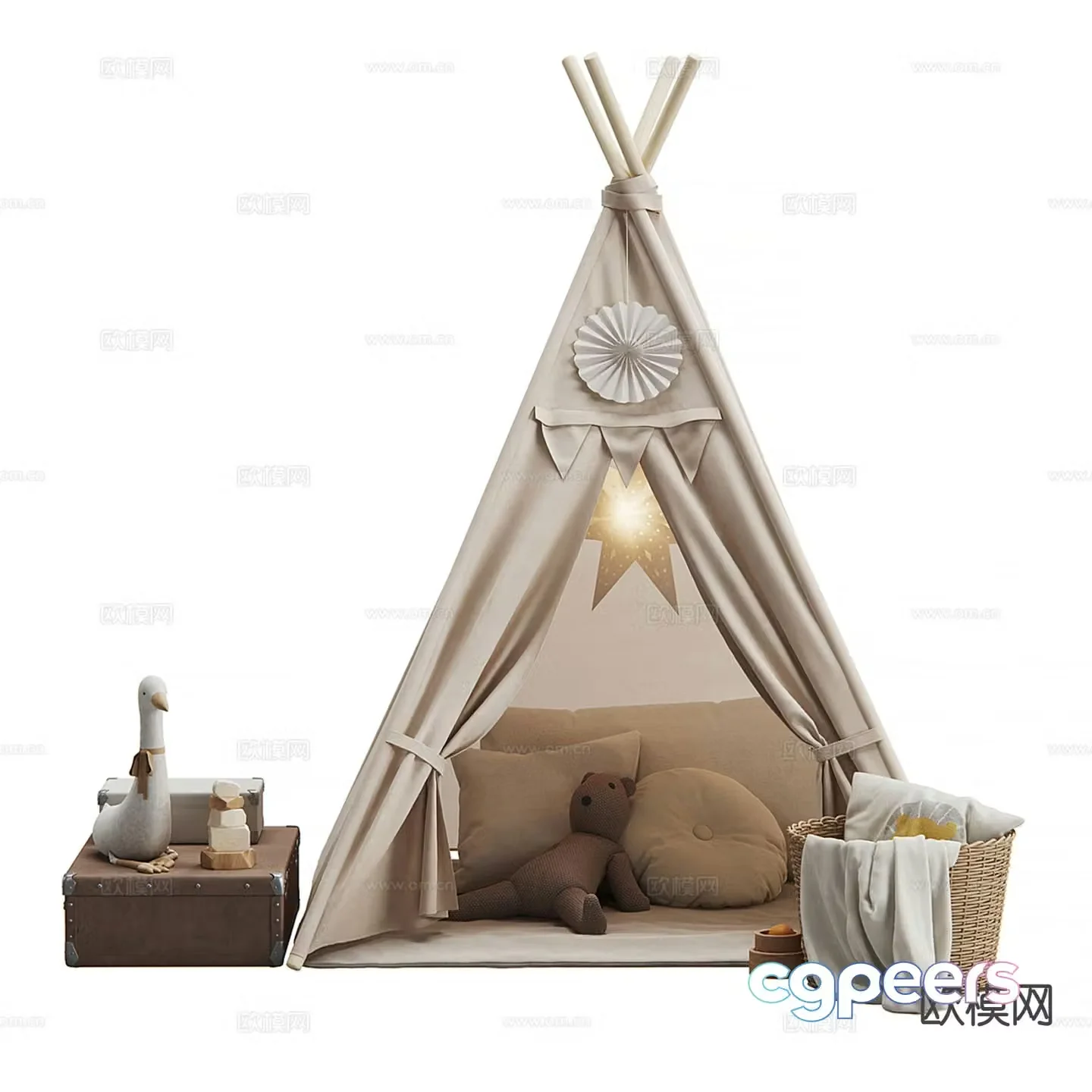 Children’s bed tent bed 3d model