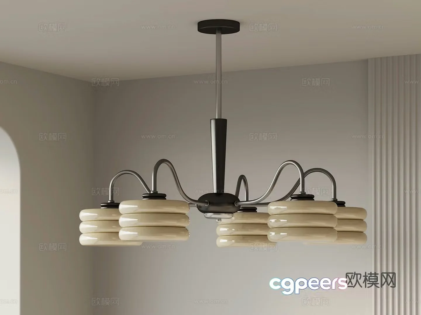 Modern French Chandelier Metal Chandelier Multi-head Chandelier 3D Model