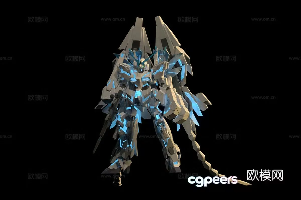 Modern Gundam Robot Mobile Suit Gundam Unicorn Perfect Unicorn 3D Model