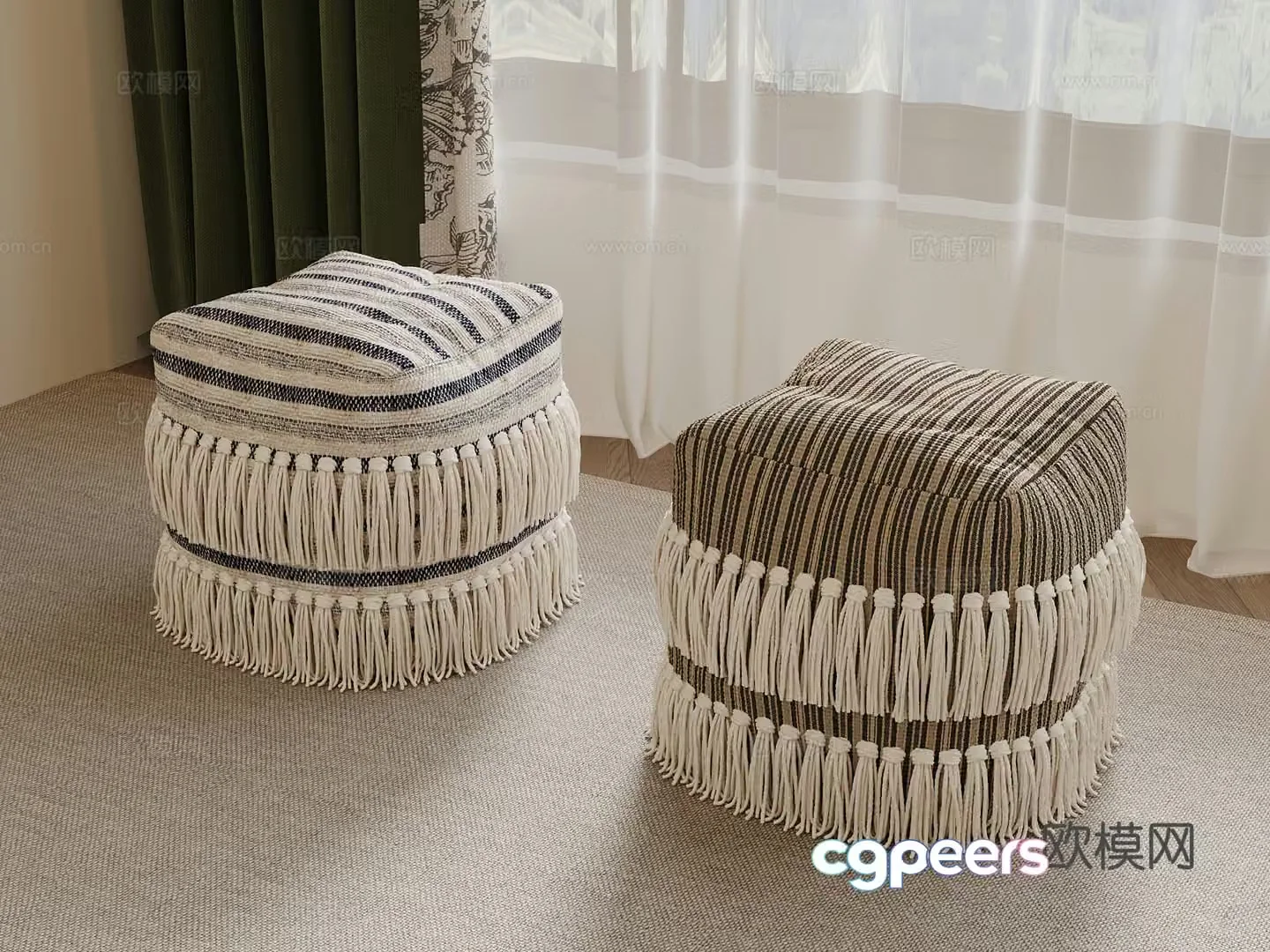 Jijifeng stool tassel stool 3d model