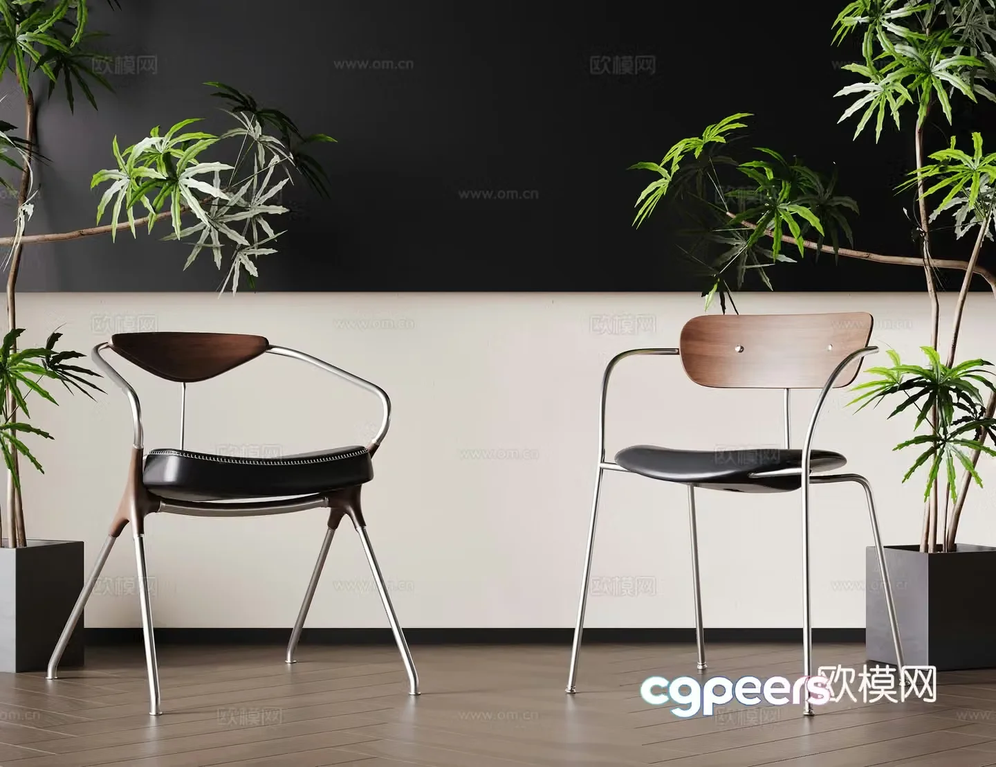 Medium style single chair dining chair book chair dressing chair 3d model