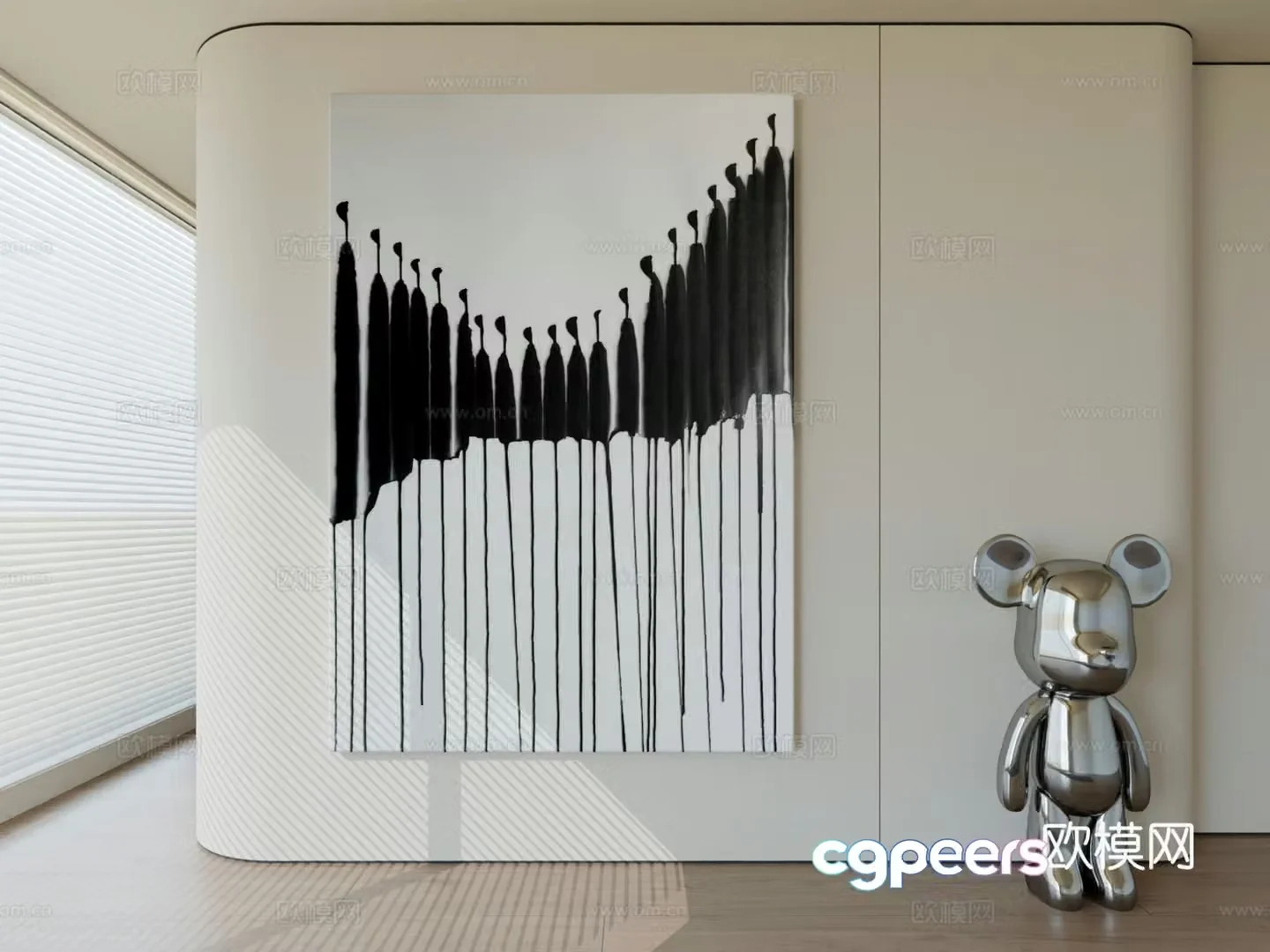 Modern minimalist hanging painting abstract art hanging painting 3d model
