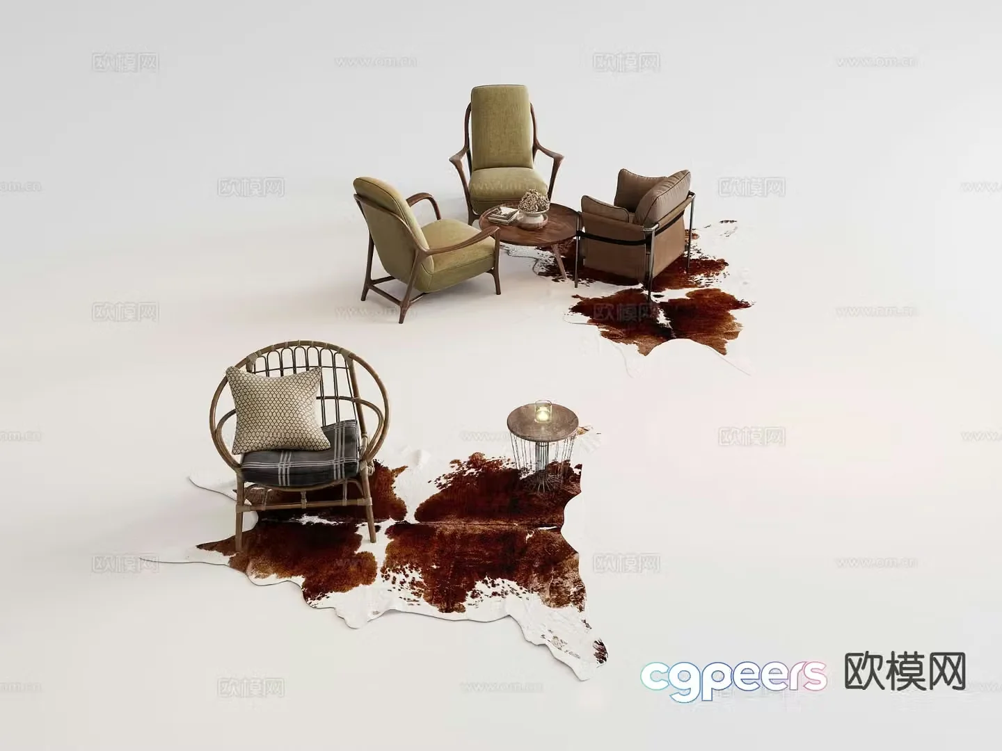 Leisure tables and chairs Negotiation tables and chairs 3d model