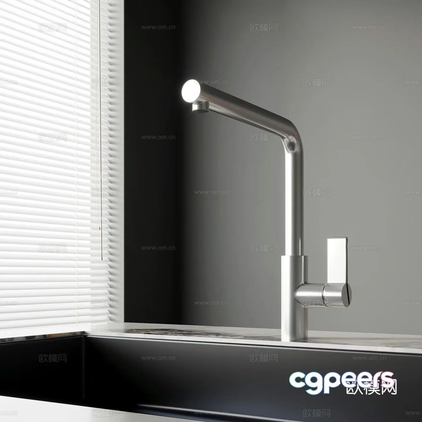 Modern faucet sink 3d model