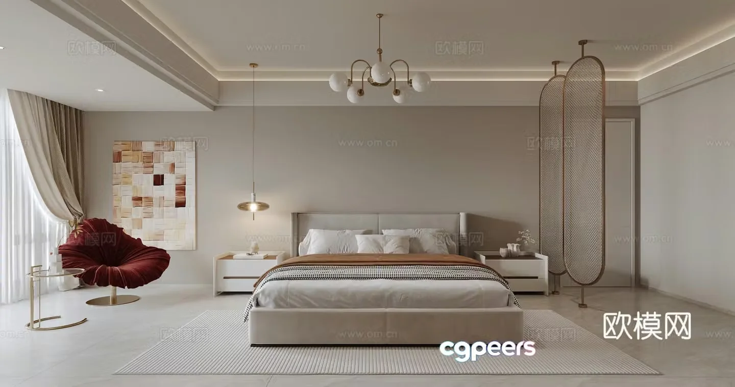 Master bedroom Secondary bedroom 3D model