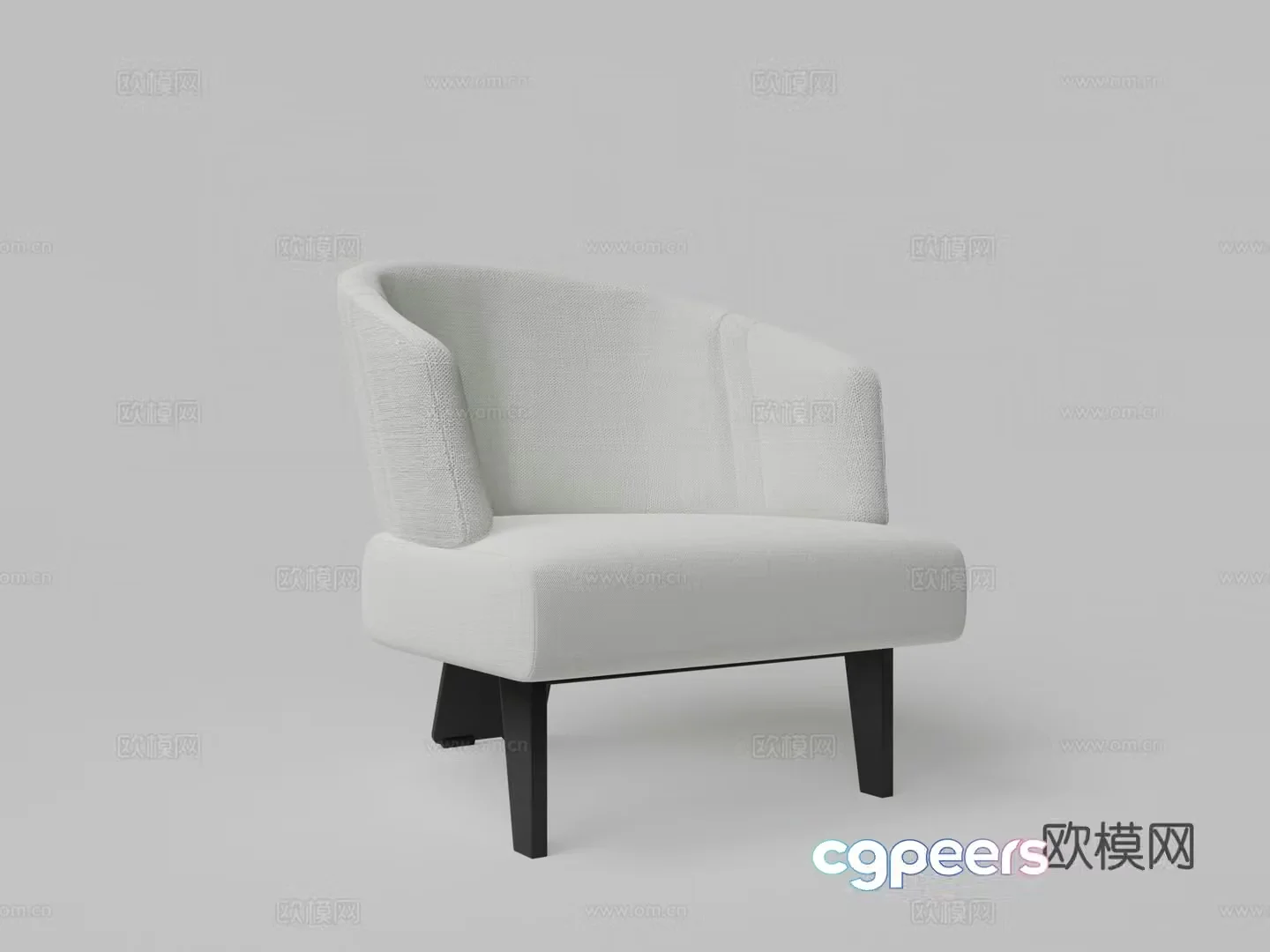Modern fabric lounge chair 3d model
