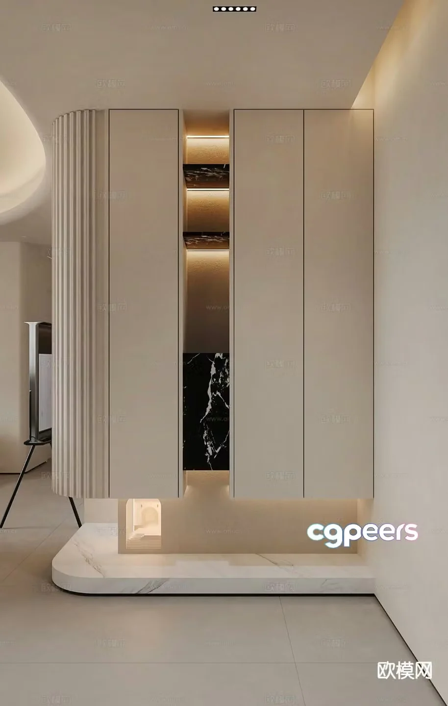 Modern entrance shoe cabinet custom cabinet 3d model