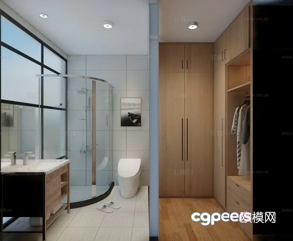 Modern bathroom toilet 3d model