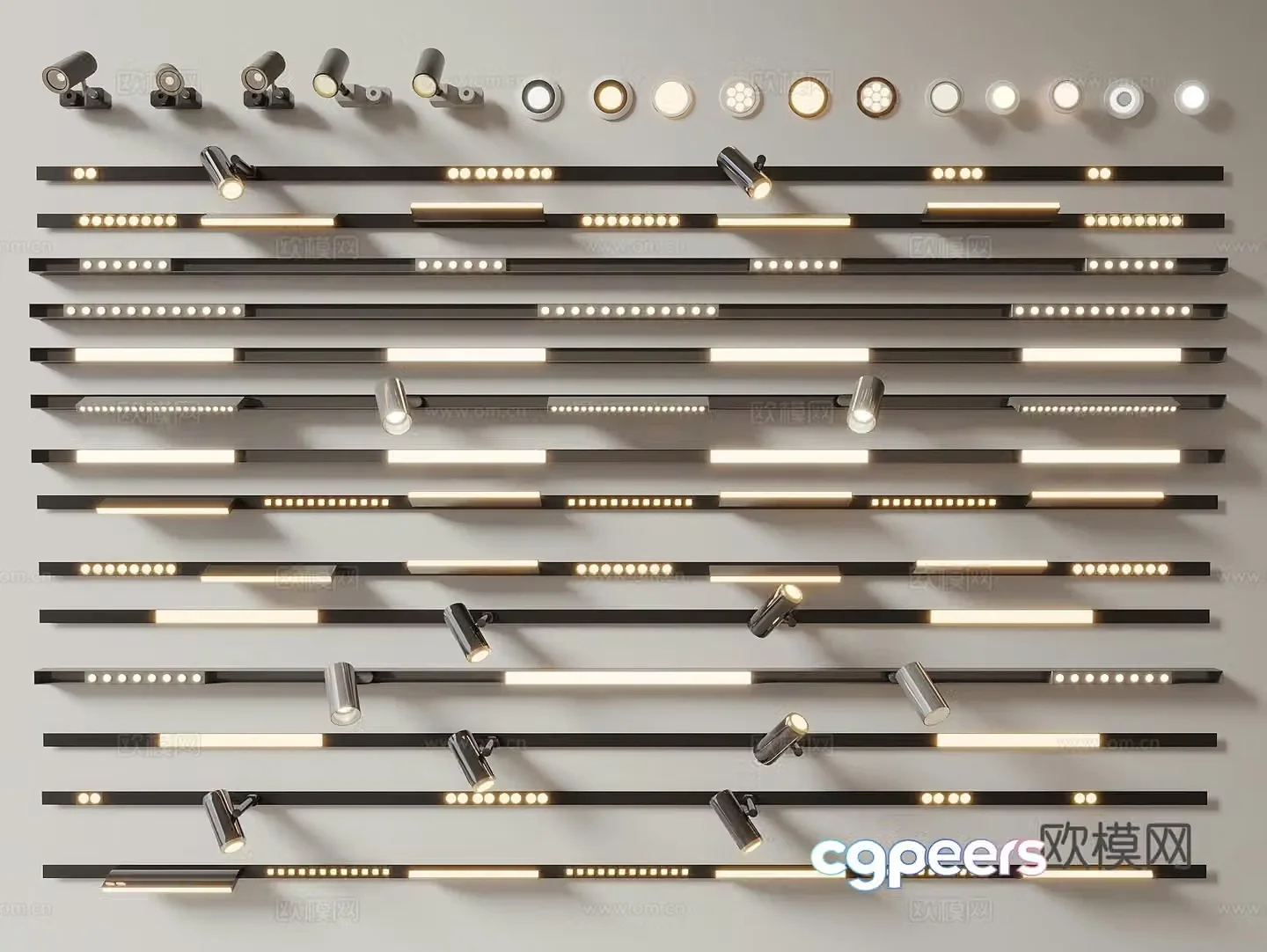 Linear light downlight spotlight 3d model