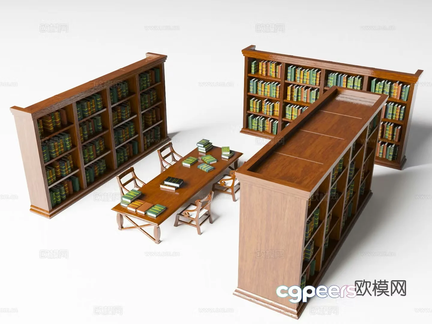 American bookcase bookcase 3d model