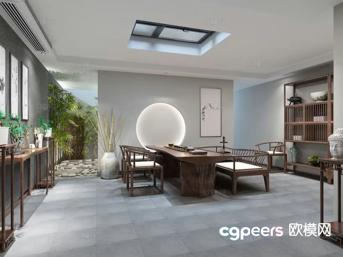New Chinese style tea room 3d model