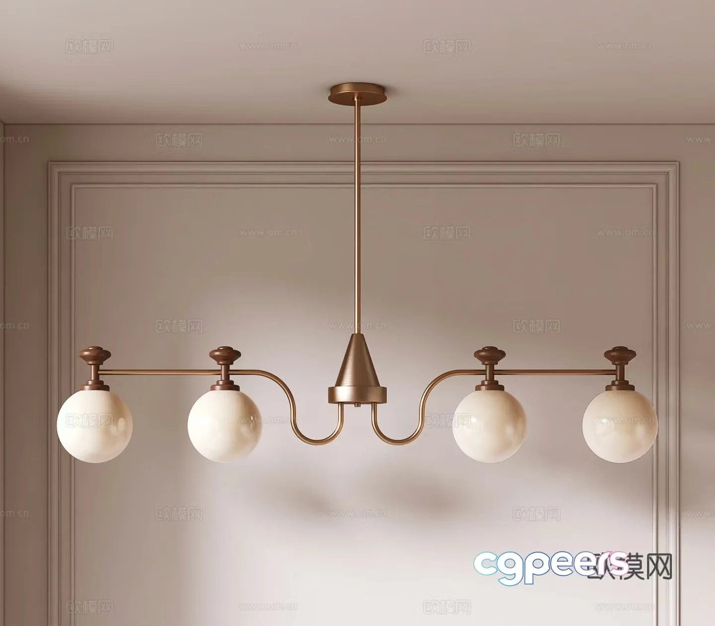 American retro chandelier 3d model