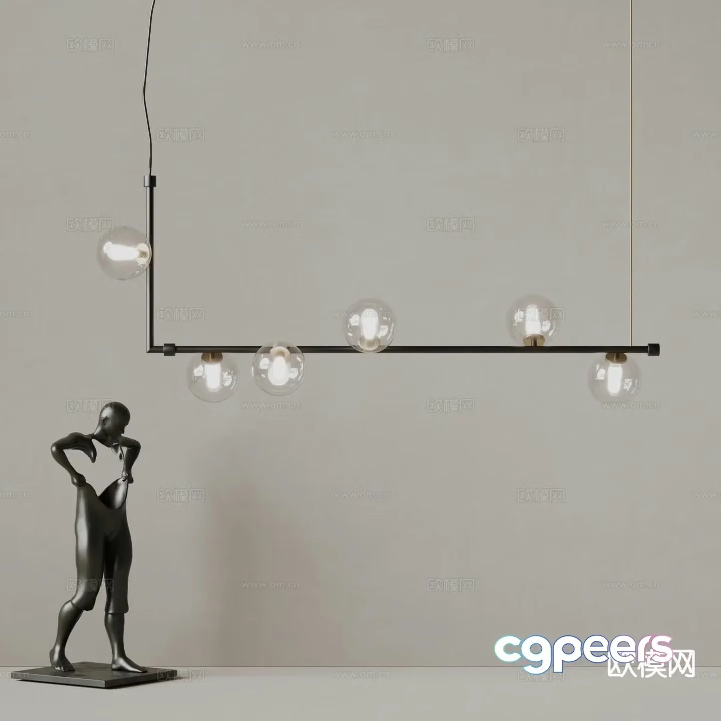 kvadro creative chandelier art chandelier 3d model