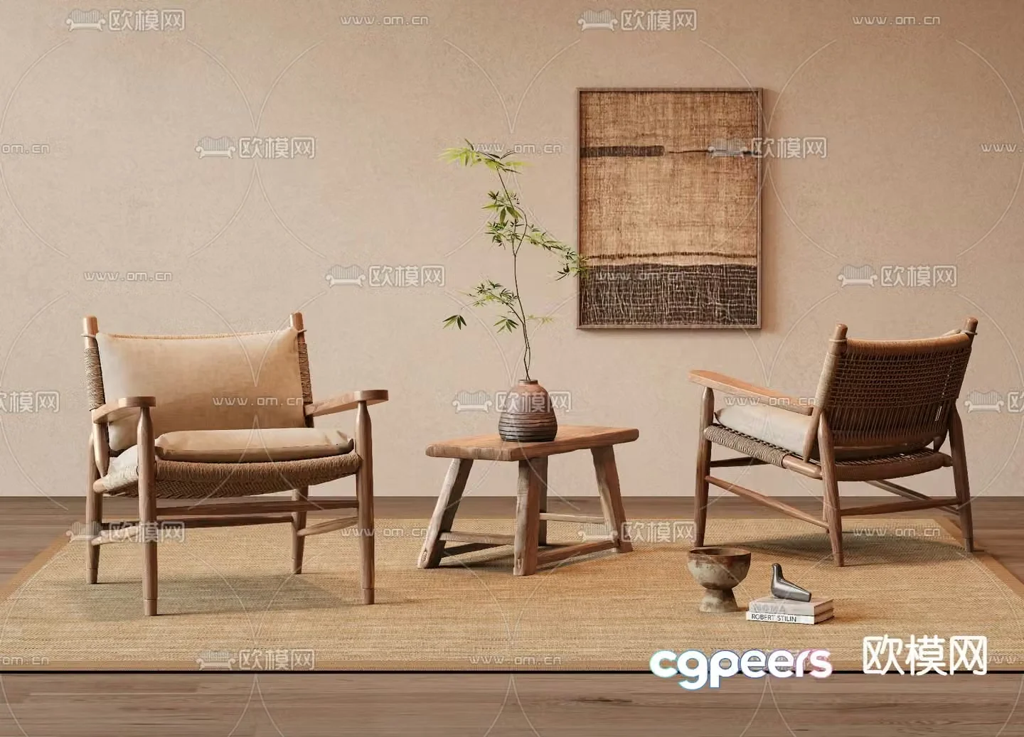 wabi-sabi lounge chair 3d model