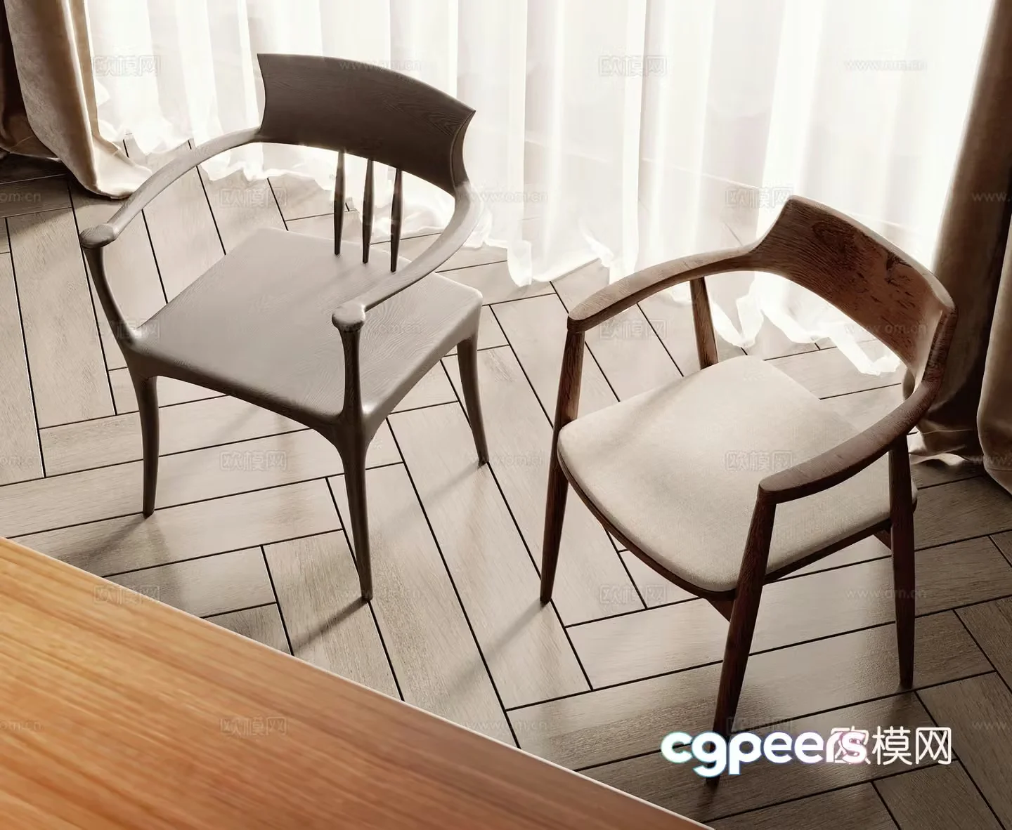 Medieval style single chair dining chair chair 3d model