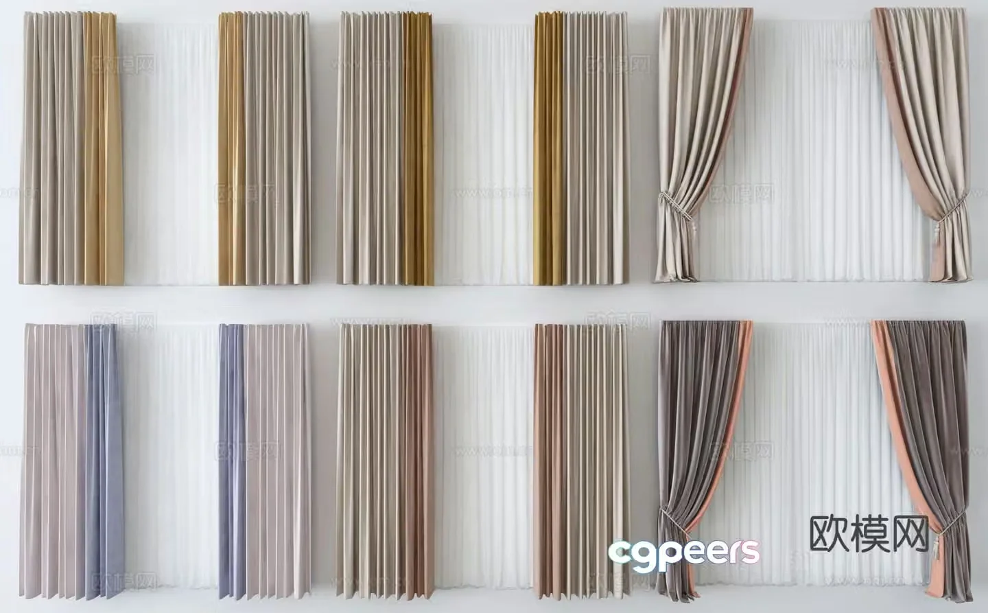 Curtains Window Screen 3d model