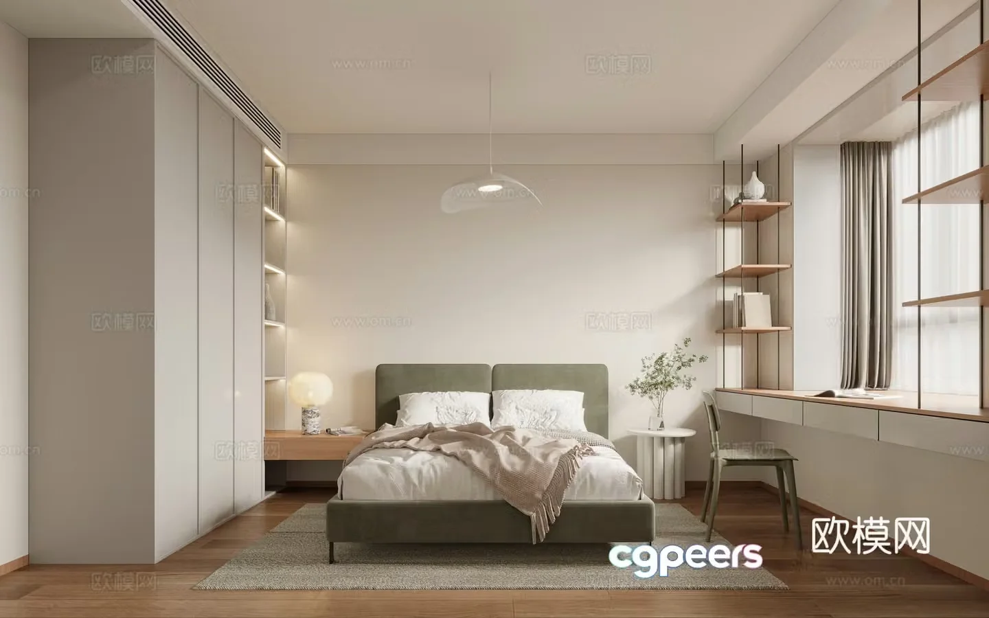 Modern master bedroom 3D model