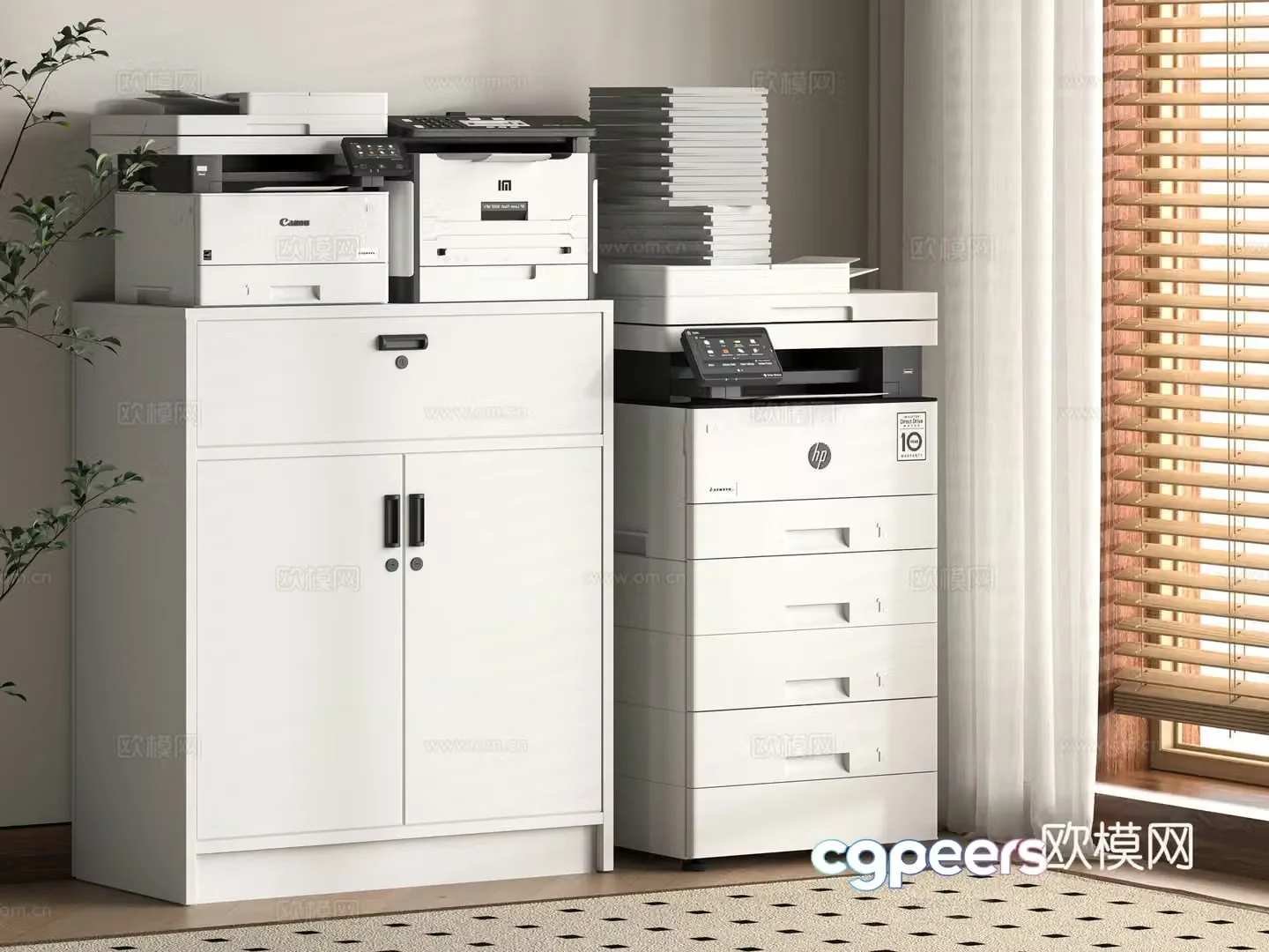 Modern filing cabinet 3d model