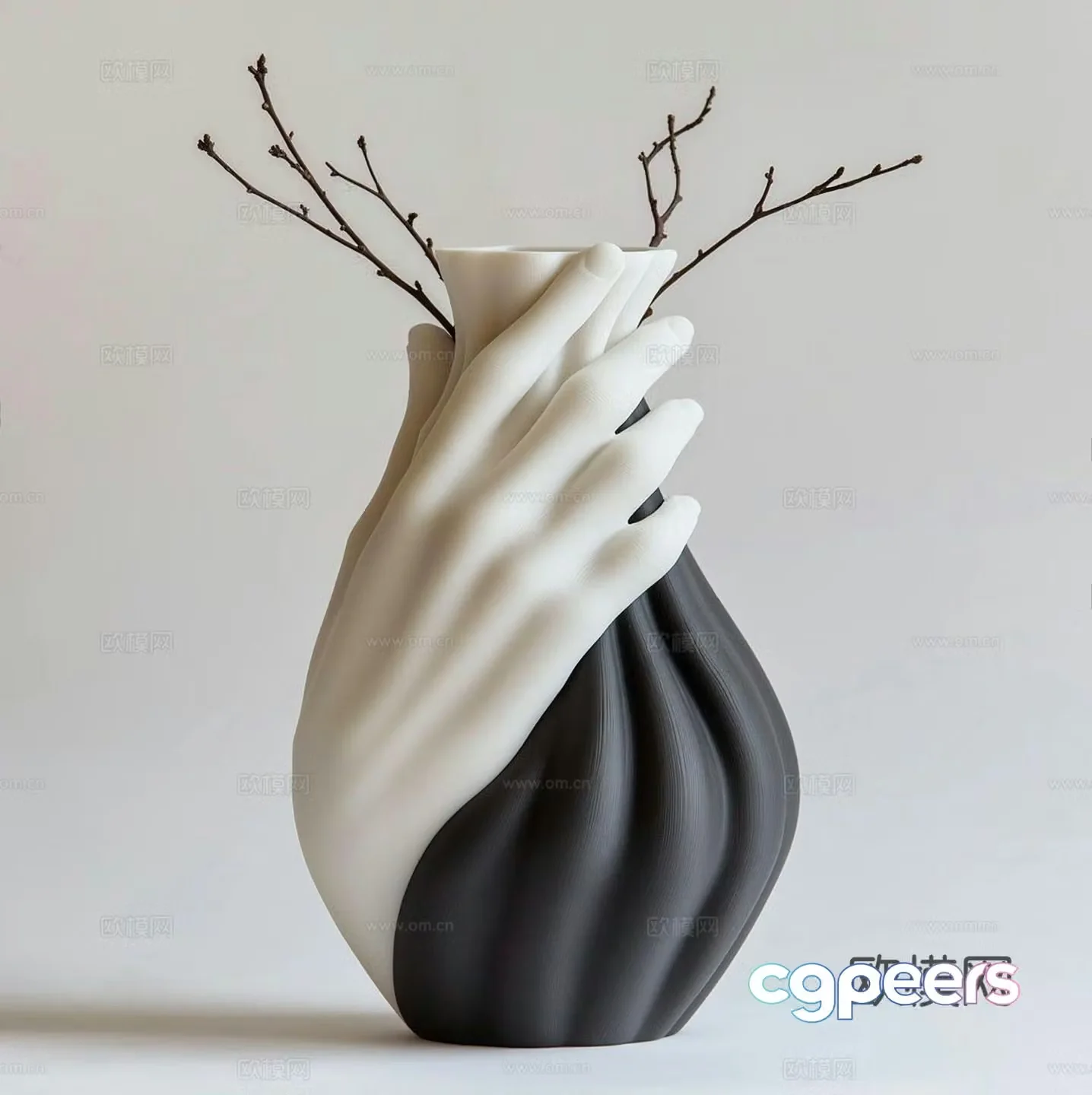 Modern vase vase flower art ceramic vase 3d model