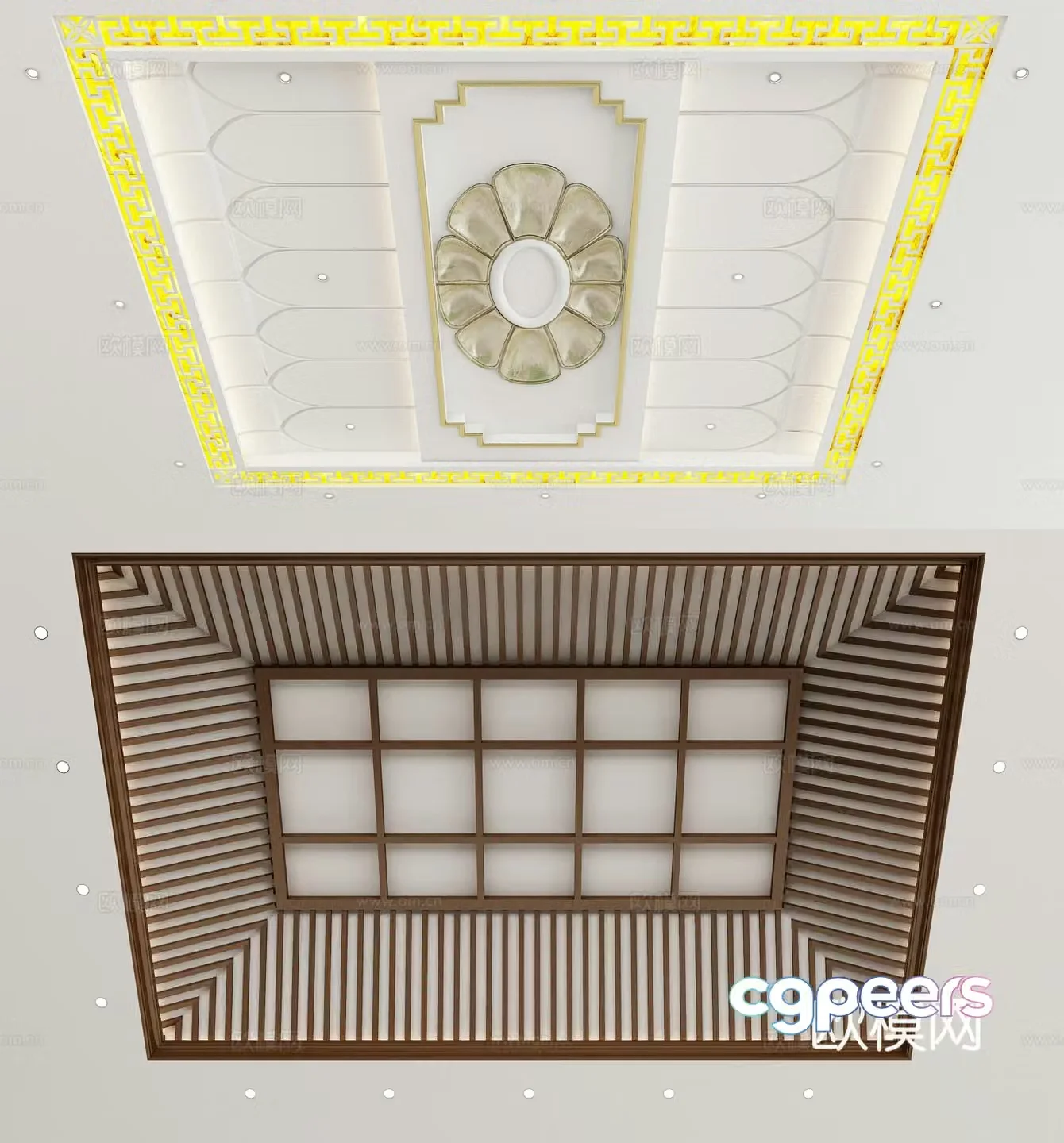 New Chinese style ceiling 3D model