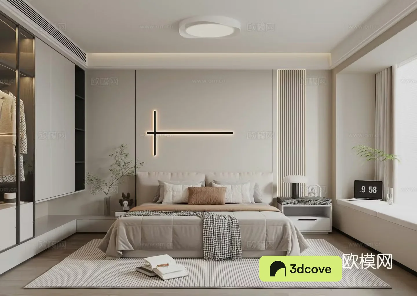 Modern minimalist home bedroom