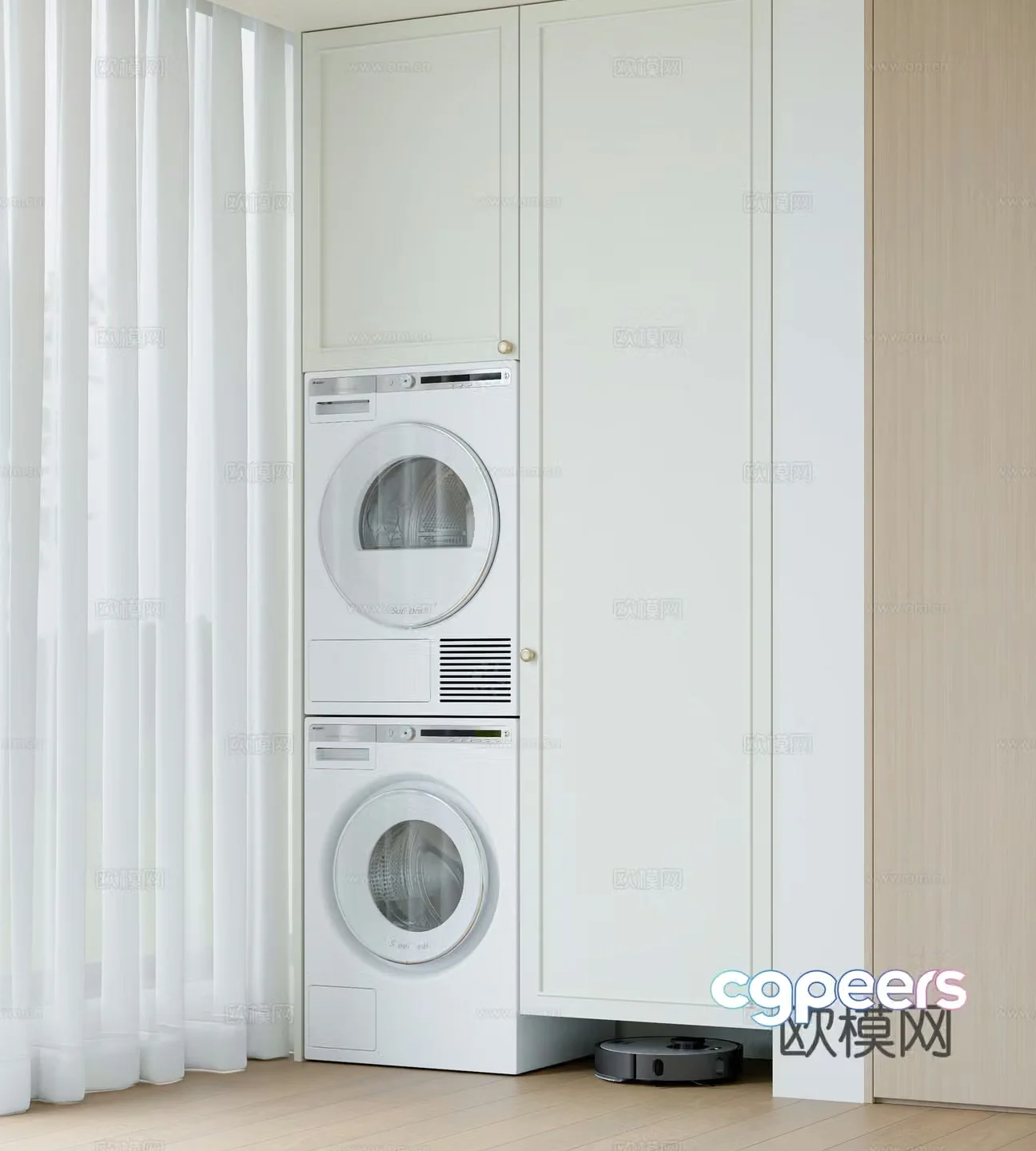 Modern washing machine cabinet 3d model