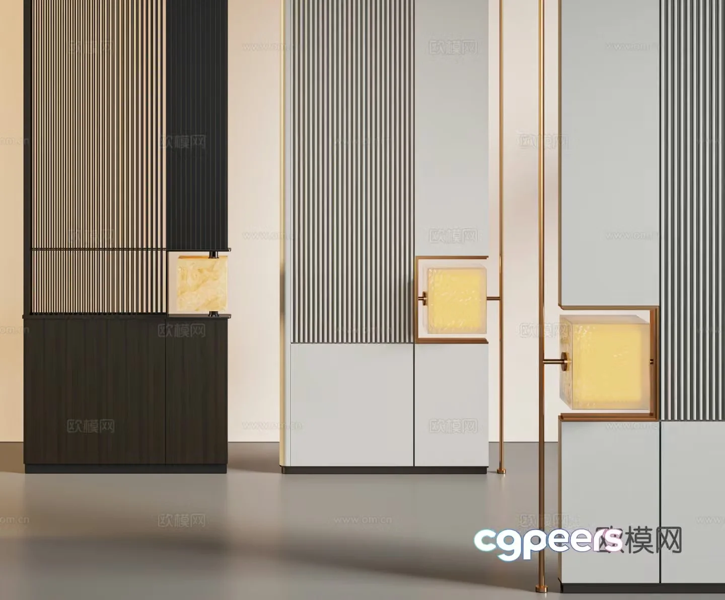 Modern light luxury screen partition 3D model