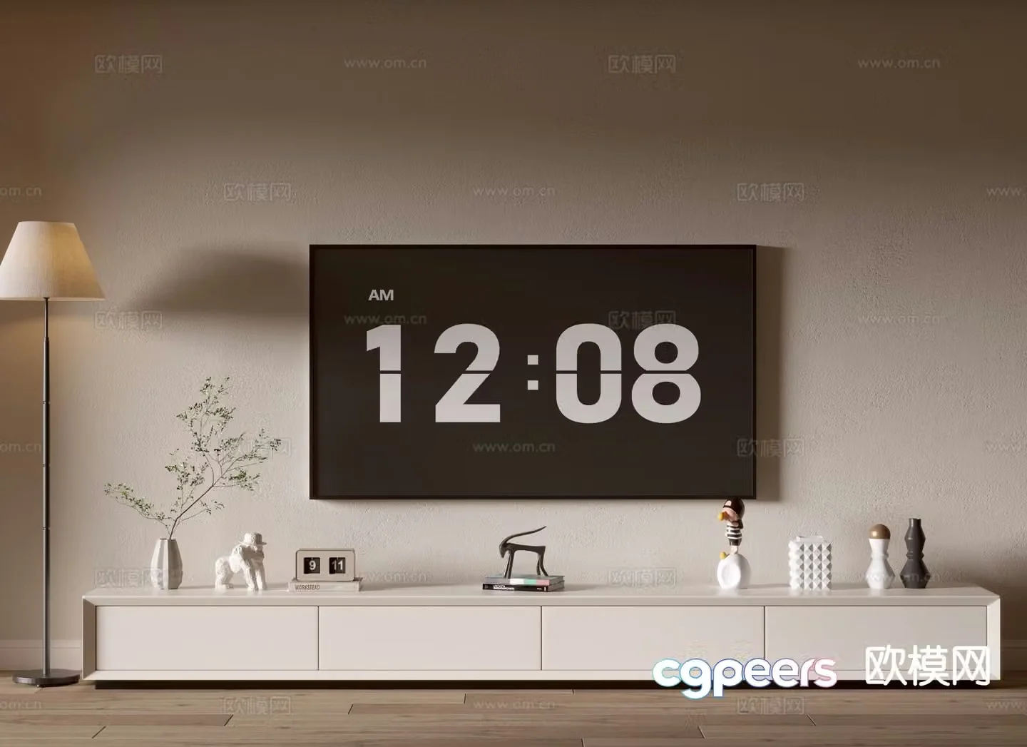 Creamy air TV cabinet 3d model