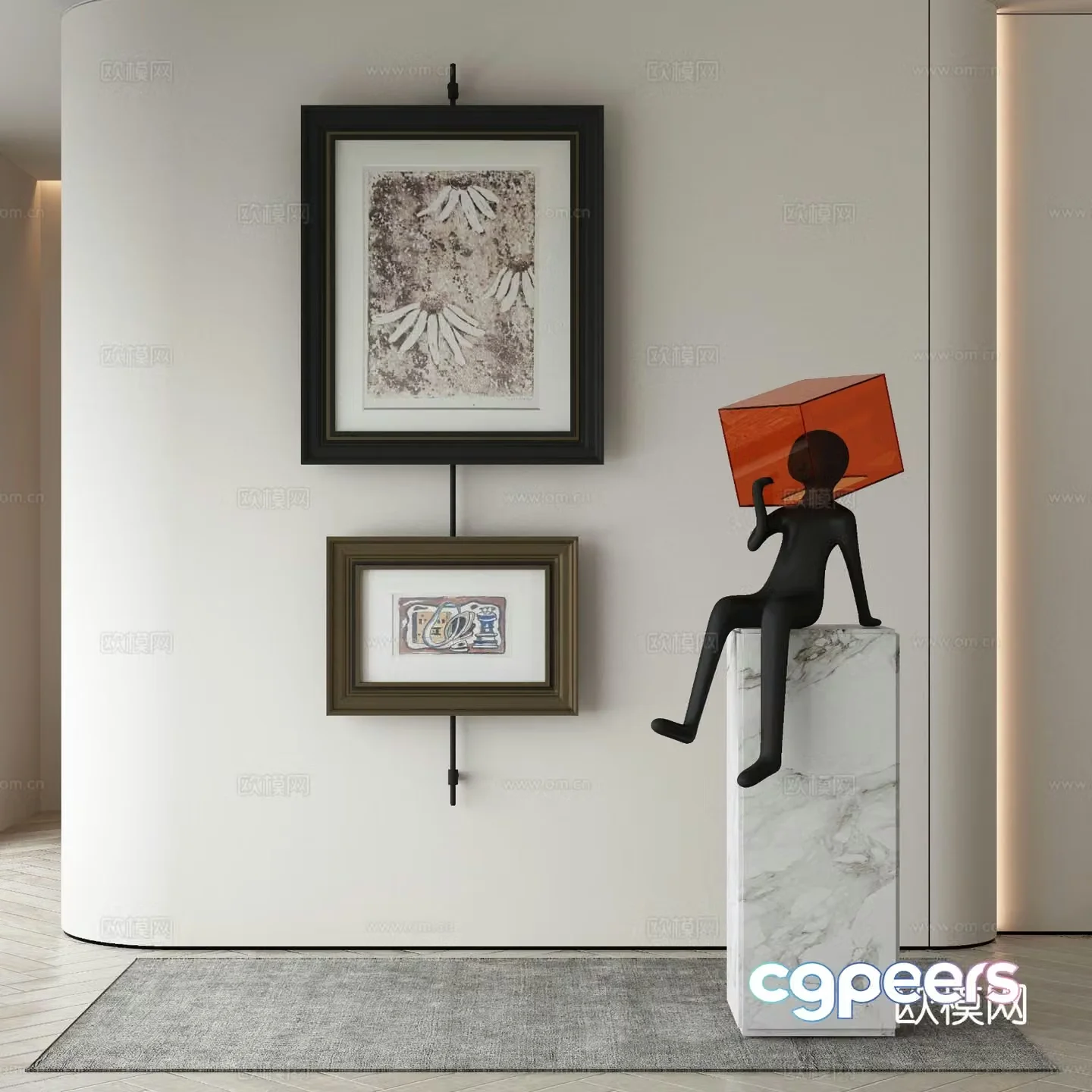 Modern Wasabi Hanging Painting Oil Painting 3D Model