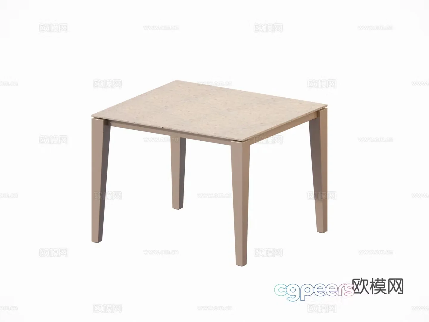 Modern French dining table rock slab marble table square table outdoor courtyard garden square table combination 3D model