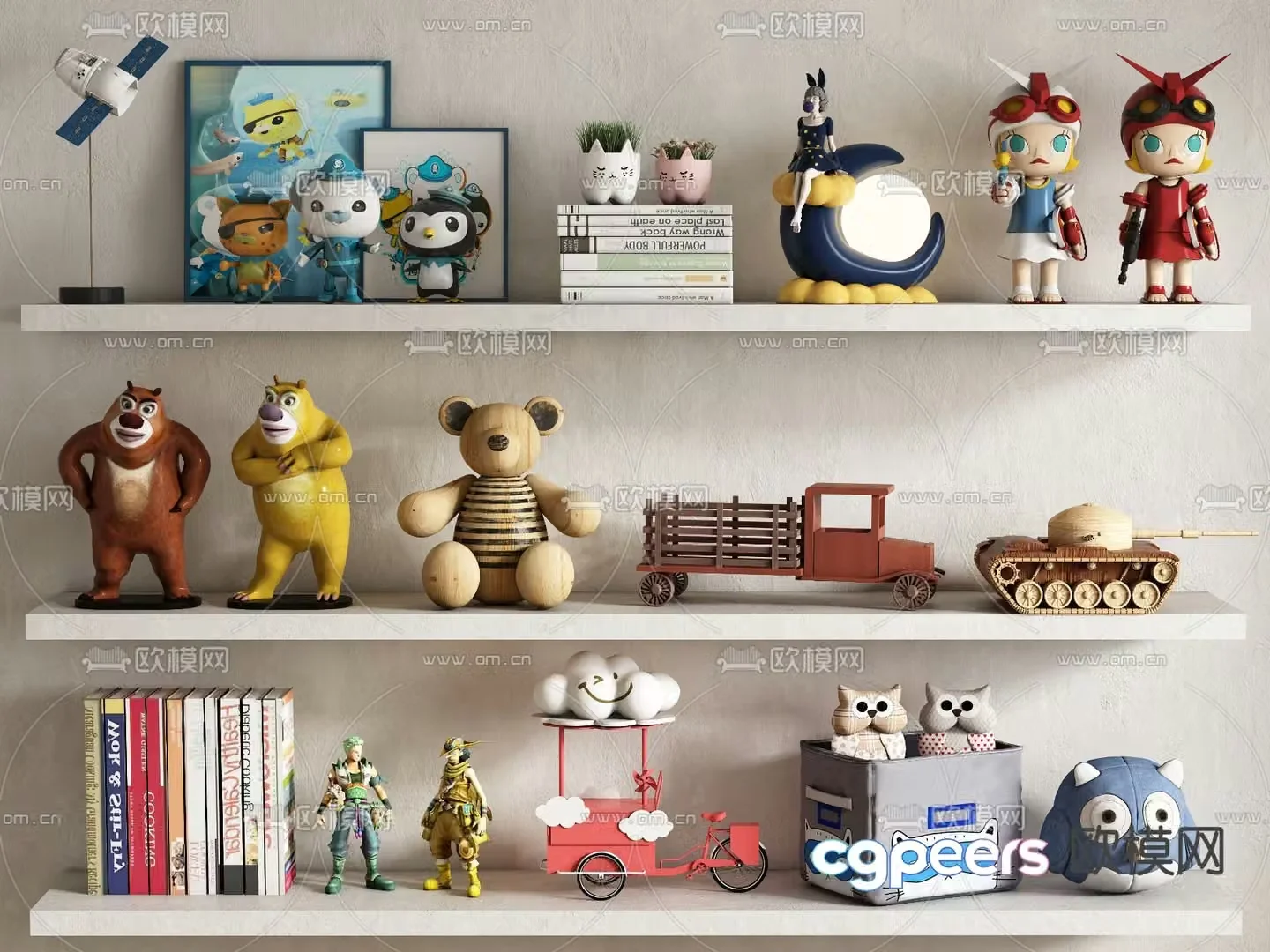 Children’s decorations toy ornaments bear sculptures hand-made 3D models