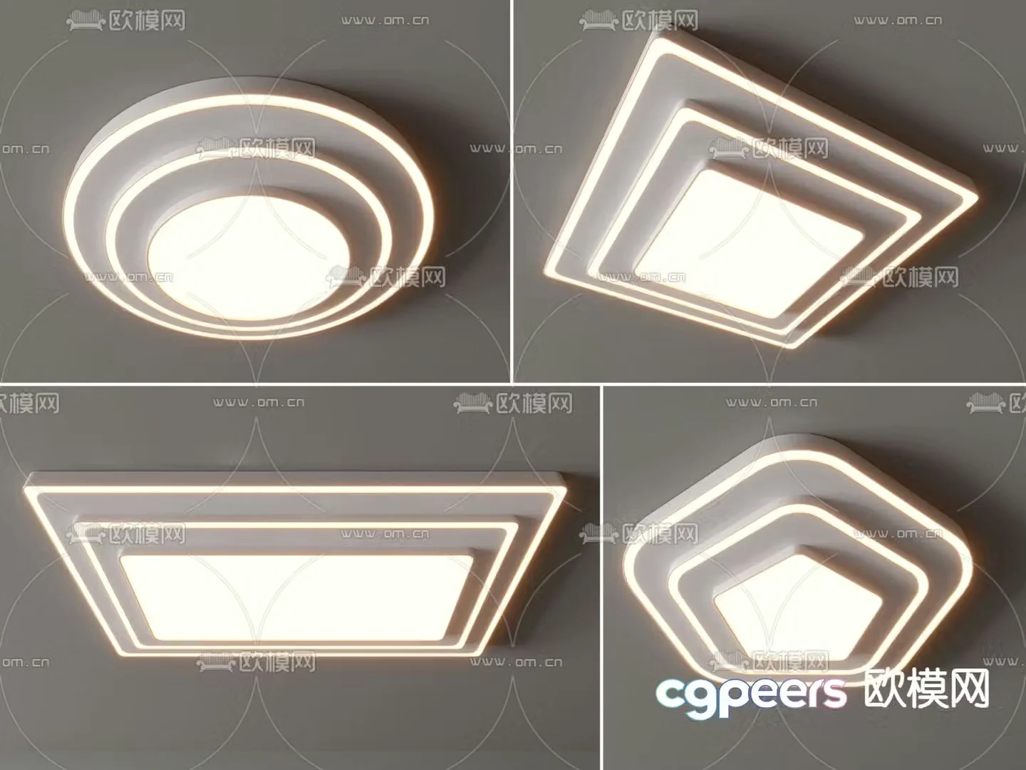 Geometric ceiling lamp round ceiling lamp 3d model