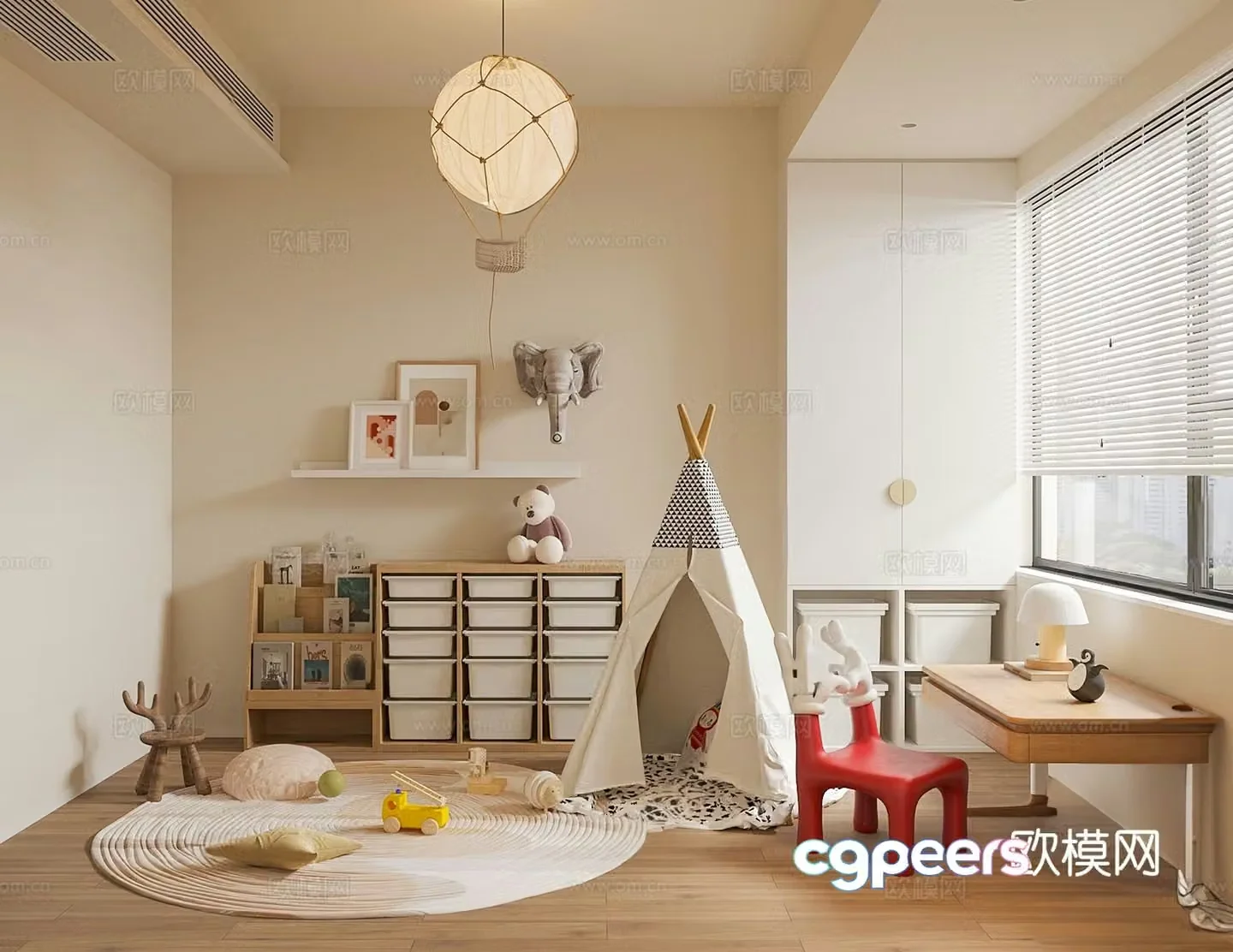 Modern children’s toy room entertainment room 3d model