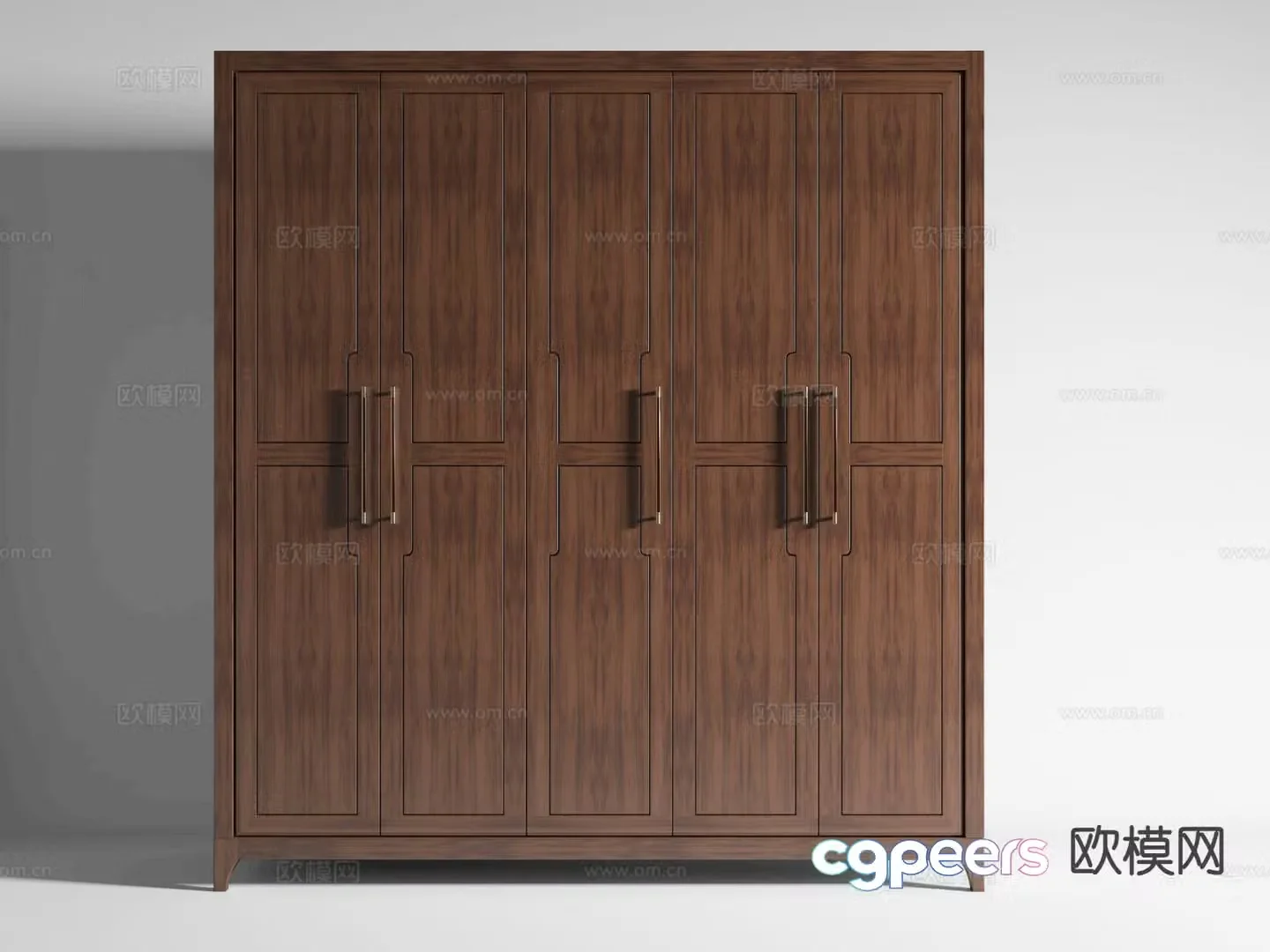 New Chinese style solid wood wardrobe wardrobe 3d model