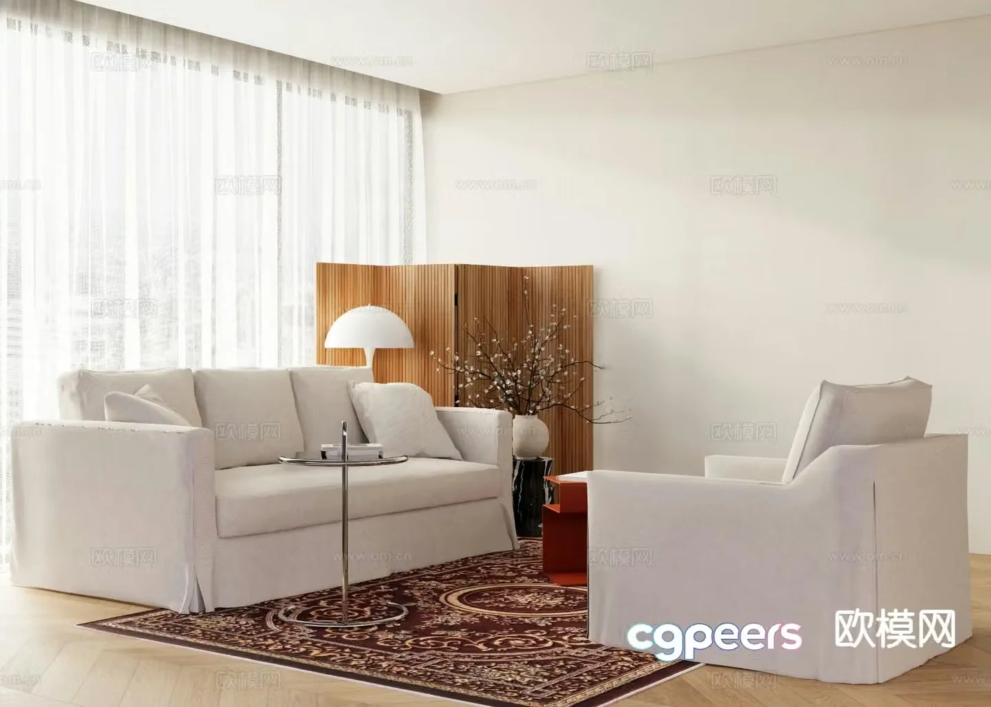 Modern sectional sofa 3d model