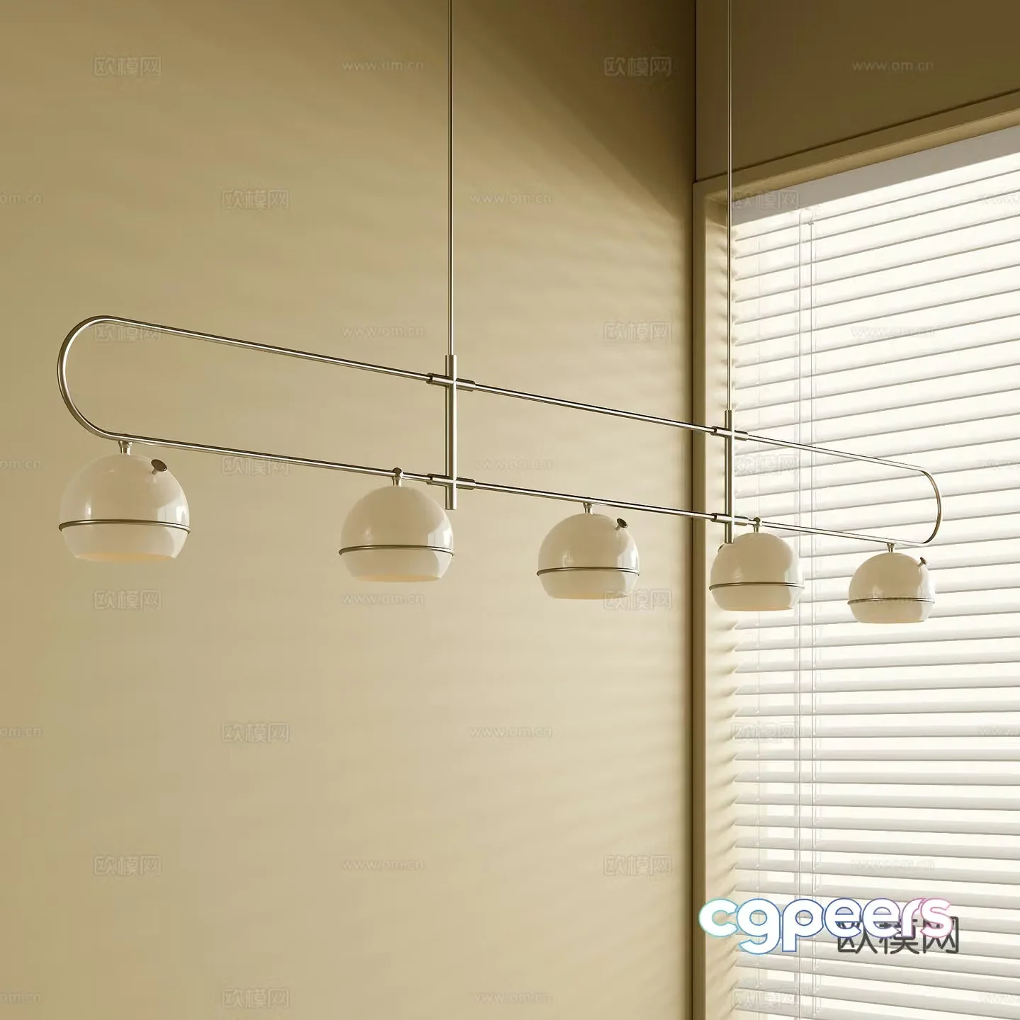 Modern metal chandeliers 3d model