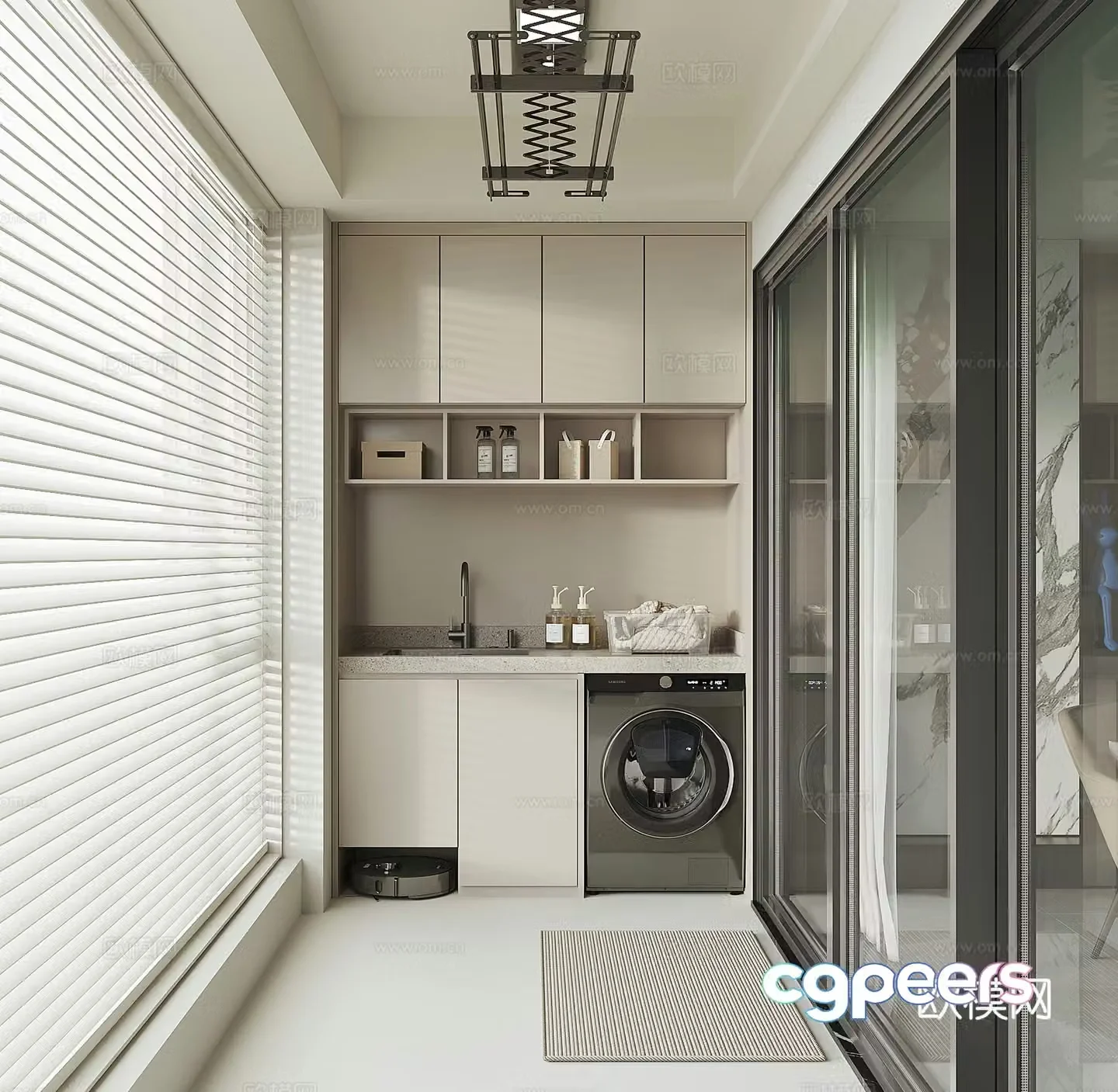 Modern washing machine cabinet 3d model